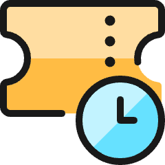 Ticket Clock Icon from Ultimate Colors Set