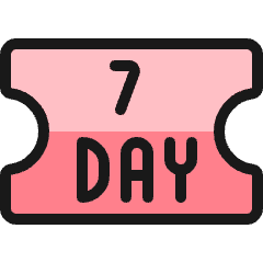 Ticket Day 7 Icon from Ultimate Colors Set