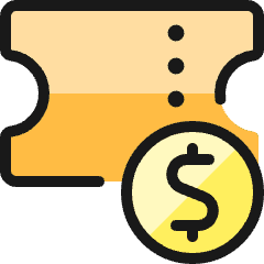 Ticket Pay Cash Icon from Ultimate Colors Set