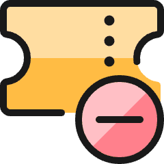 Ticket Remove Icon from Ultimate Colors Set