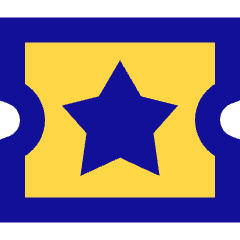 Ticket Star Icon from Sharp Pop Set
