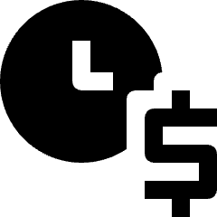 Clock Dollar Icon from Nova Solid Set