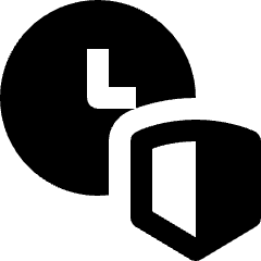 Clock Shield Icon from Nova Solid Set