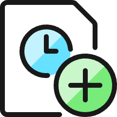 Time Clock File Add Icon from Ultimate Colors Set