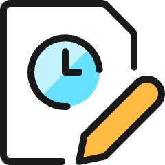 Time Clock File Edit Icon from Ultimate Colors Set