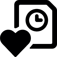 Time Clock File Favorite Heart Icon from Ultimate Bold Set