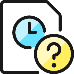 Time Clock File Question Icon from Ultimate Colors Set