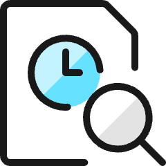 Time Clock File Search Icon from Ultimate Colors Set