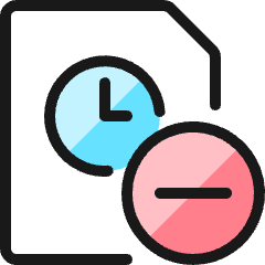 Time Clock File Subtract Icon from Ultimate Colors Set