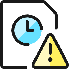 Time Clock File Warning Icon from Ultimate Colors Set
