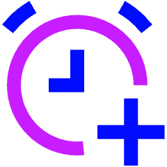 Add Alert Clock Icon from Sharp Neon Set