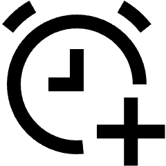 Add Alert Clock Icon from Sharp Line Set