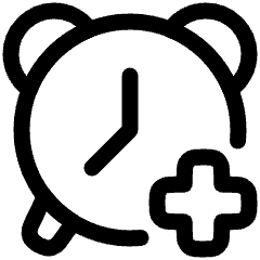 Add Alert Clock Icon from Plump Line Set