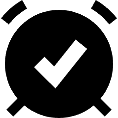 Alarm Check On Icon from Sharp Solid Set