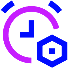 Alarm Clock Setting Bolt Nut Icon from Sharp Neon Set