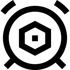 Alarm Clock Setting Bolt Nut Icon from Sharp Line Set