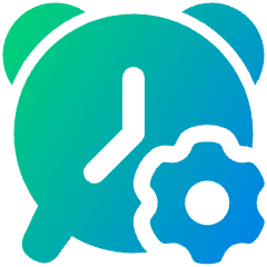 Alarm Clock Setting Gear Icon from Plump Gradient Set