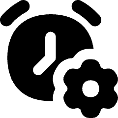 Alarm Clock Setting Gear Icon from Flex Solid Set