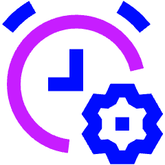 Alarm Clock Setting Gear Icon from Sharp Neon Set