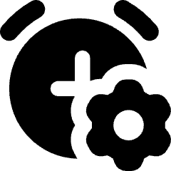 Alarm Clock Setting Gear Icon from Core Solid Set