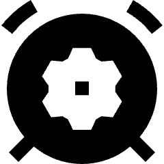 Alarm Clock Setting Gear Icon from Sharp Solid Set
