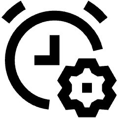 Alarm Clock Setting Gear Icon from Sharp Line Set