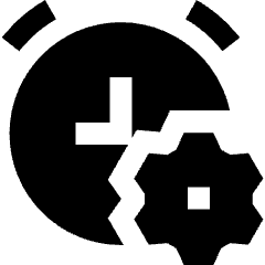 Alarm Clock Setting Gear Icon from Sharp Solid Set