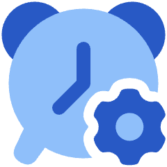 Alarm Clock Setting Gear Icon from Plump Flat Set