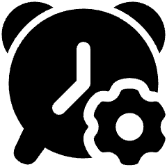 Alarm Clock Setting Gear Icon from Plump Solid Set