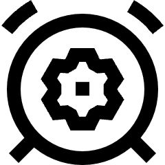 Alarm Clock Setting Gear Icon from Sharp Line Set