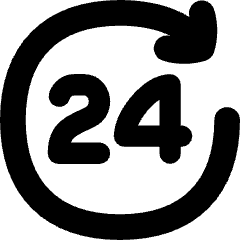 Clock 24 Hours Icon from Flex Solid Set