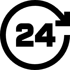 Clock 24 Hours Icon from Sharp Line Set