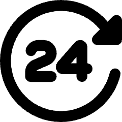 Clock 24 Hours Icon from Core Remix Set