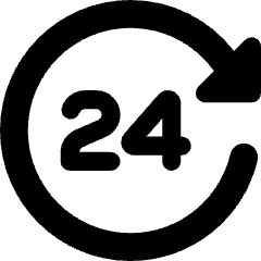 Clock 24 Hours Icon from Core Solid Set