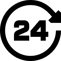 Clock 24 Hours Icon from Sharp Solid Set
