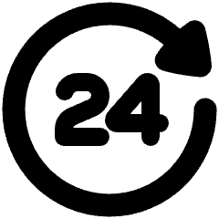 Clock 24 Hours Icon from Plump Solid Set