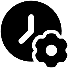 Clock Setting Gear Icon from Plump Solid Set