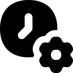 Clock Setting Gear Icon from Flex Solid Set