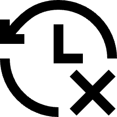 History Arrow Delete Icon from Sharp Line Set