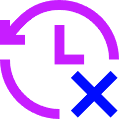 History Arrow Delete Icon from Sharp Neon Set