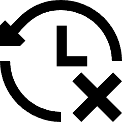 History Arrow Delete Icon from Sharp Solid Set