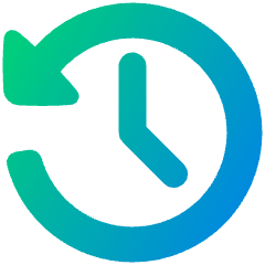 Rewind Clock Icon from Plump Gradient Set