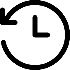 Rewind Clock Icon from Core Line Set