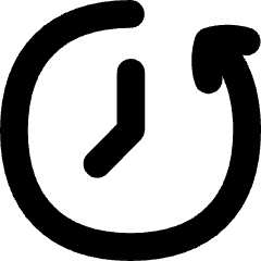 Rewind Clock Icon from Flex Solid Set
