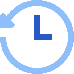 Rewind Clock Icon from Sharp Flat Set