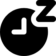 Snooze Clock Icon from Core Solid Set