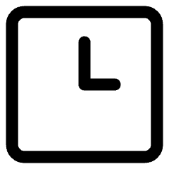 Square Clock Icon from Core Line Set