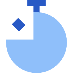 Stopwatch Three Quarter Icon from Sharp Flat Set
