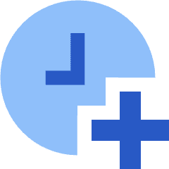 Time Add More Icon from Sharp Flat Set