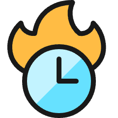 Time Clock Fire Icon from Ultimate Colors Set
